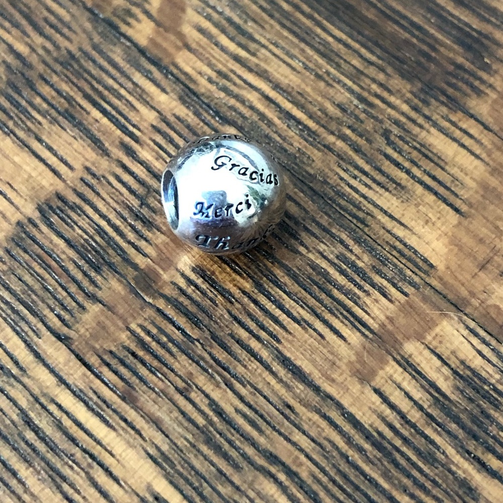 Retired Pandora Charm - “ Many Thanks” Charm - Picture 3 of 5